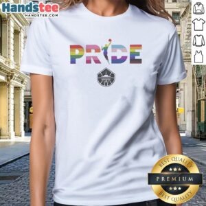 Official Seattle Storm 2026 WNBA Pride LGBT Pattern Flag Ladies Shirt showcasing vibrant colors and a unique design.