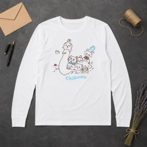 Premium Chiikawa Characters And Duck Friend Illustration From The Long Sleeve Shirt