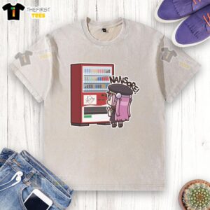 Pretty Heaven Burns Red Otamasan Vending Machine Washed T-Shirt featuring a vibrant design and unique texture.