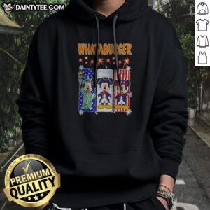 Good Whataburger Statue Of Liberty And Mickey Mouse USA Patriotic Hoodie featuring bold USA-themed graphics on a comfortable pullover