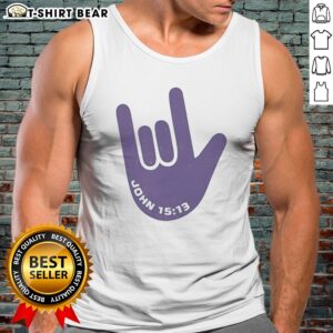 Premium I Love You Hand Sign American Sign Language Jesus Christ Bible Christianity John 15 13 Tank top featuring a unique design.
