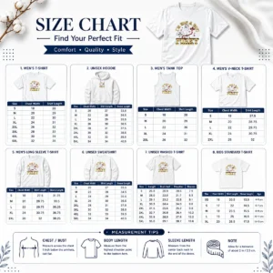 Size chart for Original Im Not A Toy Story Forky Im Trash with measurements in inches and cm