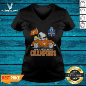 Official Snoopy Texas Longhorns 2026 NCAA Softball National Champions Oklahoma City v neck optimized women's v neck t-shirt