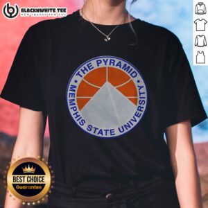 Pretty The Pyramid Memphis State University Ladies Shirt featuring a vibrant graphic design