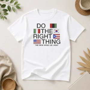 Pretty Spike Lee Do The Right Thing The New Spike Lee Joint Flags t shirt featuring bold graphic print on a classic crew neck