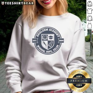 Top Arielehm Academy Est 2026 Wisdom Hope Valor Sweatshirt in a cozy setting