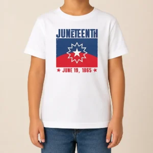 Nice Juneteenth Red White Blue Freedom Flag 1865 Emancipation Day Kids T-Shirt