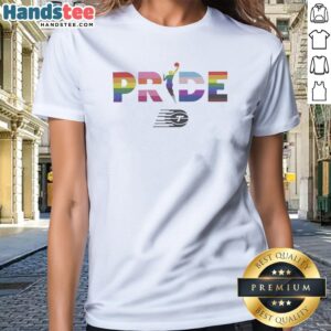 Original Toronto Tempo 2026 WNBA Pride LGBT Pattern Flag Ladies Shirt featuring vibrant colors and unique pattern.