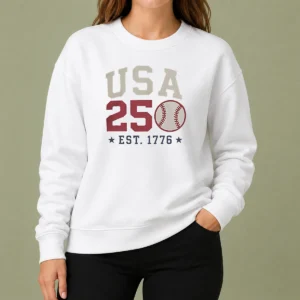 Good USA 250 EST 1776 Baseball Team Spirit Sweater