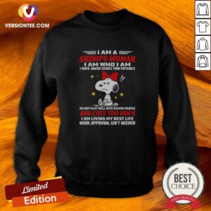 Good Snoopy Peanuts I Am A Grumpy Woman I Have Anger Issues Thin Patience sweatshirt optimized, cozy crewneck sweatshirt with bold graphic print