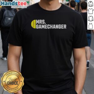 Original Mrs Gamechanger Softball Baseball Sports Enthusiast Athlete Lover Fitness Shirt displayed on a hanger