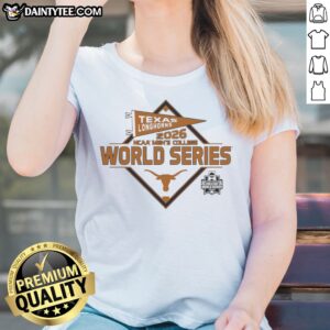 Original Texas Longhorns 2026 NCAA College World Series Omaha Baseball Ladies Shirt showcasing team pride.