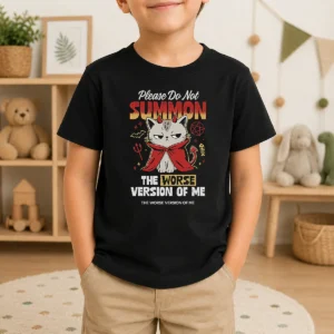 Original Please Do Not Summon The Worse Version Of Me Cat Kids T-Shirt