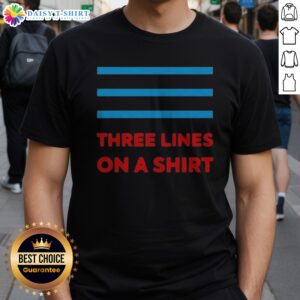 Pretty Three Parallel Horizontal Blue Lines Three Lines On A Shirt featuring a unique design on a casual tee.