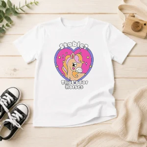 Awesome Stable Thats For Horses Horse Pun Funny Animal Kids T-Shirt