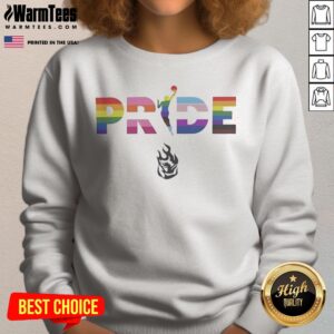 Official Portland Fire 2026 WNBA Pride LGBT Pattern Flag sweatshirt featuring vibrant colors and bold design