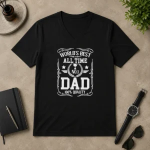 Nice World'S Best All Time #1 Dad V-Neck Shirt