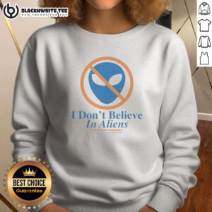 Hot New York Knick I Don't Believe In Aliens Sweatshirt in vibrant colors, perfect for fans.