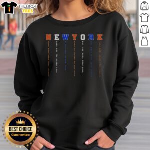 Hot New York Knicks Never Back Down Stay Focused Sweatshirt in navy blue with bold lettering
