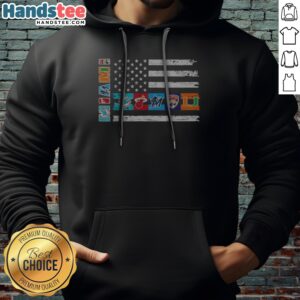 Awesome Miami Dolphins Heat Marlins Panthers Hurricanes Flag USA Independence Day Hoodie