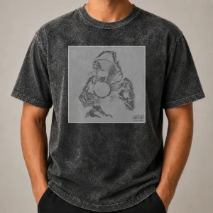 Funny Yeat 2093 Parental Advisory Explicit Content Album Cover printed on a washed t shirt with a soft faded look