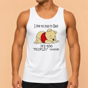 Awesome Winnie The Pooh Sleeping I Like To Stay In Bed Tank Top