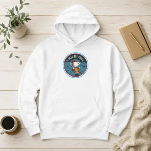 Funny Peanuts Snoopy On The Moon I Need My Space Mens Hoodie