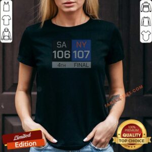Premium Nice San Antonio Spurs Vs New York Knicks Final Score V Neck Shirt v neck optimized in black fabric