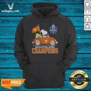 Official Snoopy Texas Longhorns 2026 NCAA Softball National Champions Oklahoma City hoodie optimized in burnt orange with front graphic
