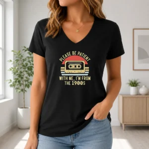 Original Vintage Cassette Tape Please Be Patient With Me Im From The 1900s V-Neck Shirt