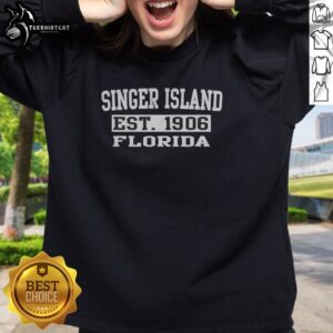 Original Singer Island Florida Est 1906 Sweatshirt in light gray with bold graphic print on front