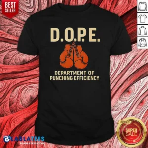 Premium DOPE Department Of Punching Efficiency shirt optimized with a classic fit and crew neckline in black