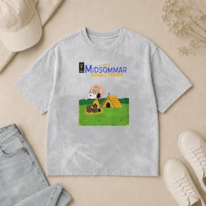 Original Snoopy Charlie Brown It'S Midsommar Charlie Brown Parody Washed T-Shirt