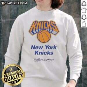Top New York Knicks Basketball Culture And Hoops Sweatshirt featuring vibrant team colors and logo.