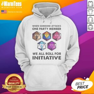Funny When Someone Attacks One Party Member We All Roll For Initiative Retro hoodie displayed in a cozy setting