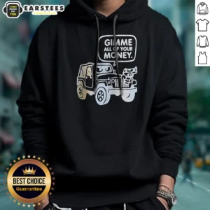 Original Gimme All Of Your Money Hoodie in black, featuring a bold front graphic and a comfortable fit