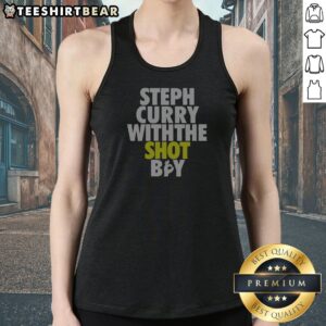 Pretty Steph Curry With The Shot Boy Tank Top featuring a graphic print on a sleeveless casual garment