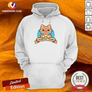 Pretty Crying But Trying Tabby Cat Kitten Emotional Support Mental Health Awareness Hoodie