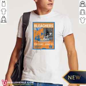 Top Bleachers Jun 23 2026 New York NY TOUR Poster shirt optimized showing a fitted unisex cotton tee in white