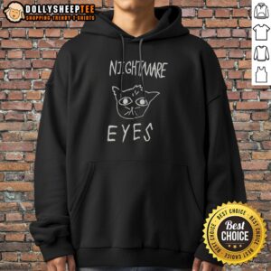 Hot Nightmare Eyes Cat Drawing Hoodie featuring a unique cat illustration on a cozy fabric