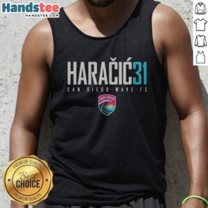 Top San Diego Wave FC HaračIć 31 San Diego Wave FC Soccer NWSL Tank top featuring team colors and player name.