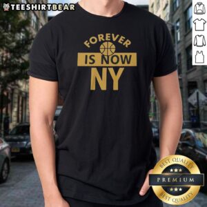 Original Forever Is Now NY Shirt in classic crew neck style with bold graphic print on front