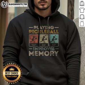 Original Playing Pickleball Improves Memory Hoodie featuring a vibrant design perfect for pickleball enthusiasts.