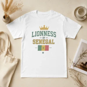Funny Lioness Of Senegal Flag And Crown National