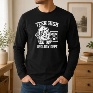 Pretty Teen High Urology Dept Cartoon Doctor Long Sleeve Shirt