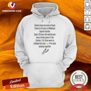 Awesome Knicks Have Not Won A Finals Game In 53 Years At Madison Square Garden hoodie optimized image showing a comfortable pullover hoodie with bold text design