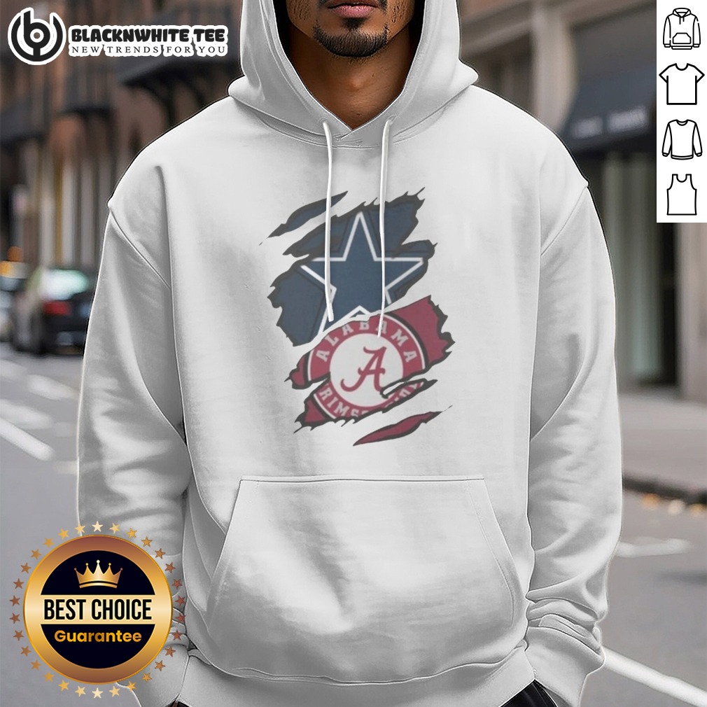 Awesome Dallas Cowboys Alabama Crimson Tide Ripped Design NFL NCAAF Hoodie Awesome Dallas Cowboys Alabama Crimson Tide Ripped Design NFL NCAAF Hoodie featuring a unique ripped design.