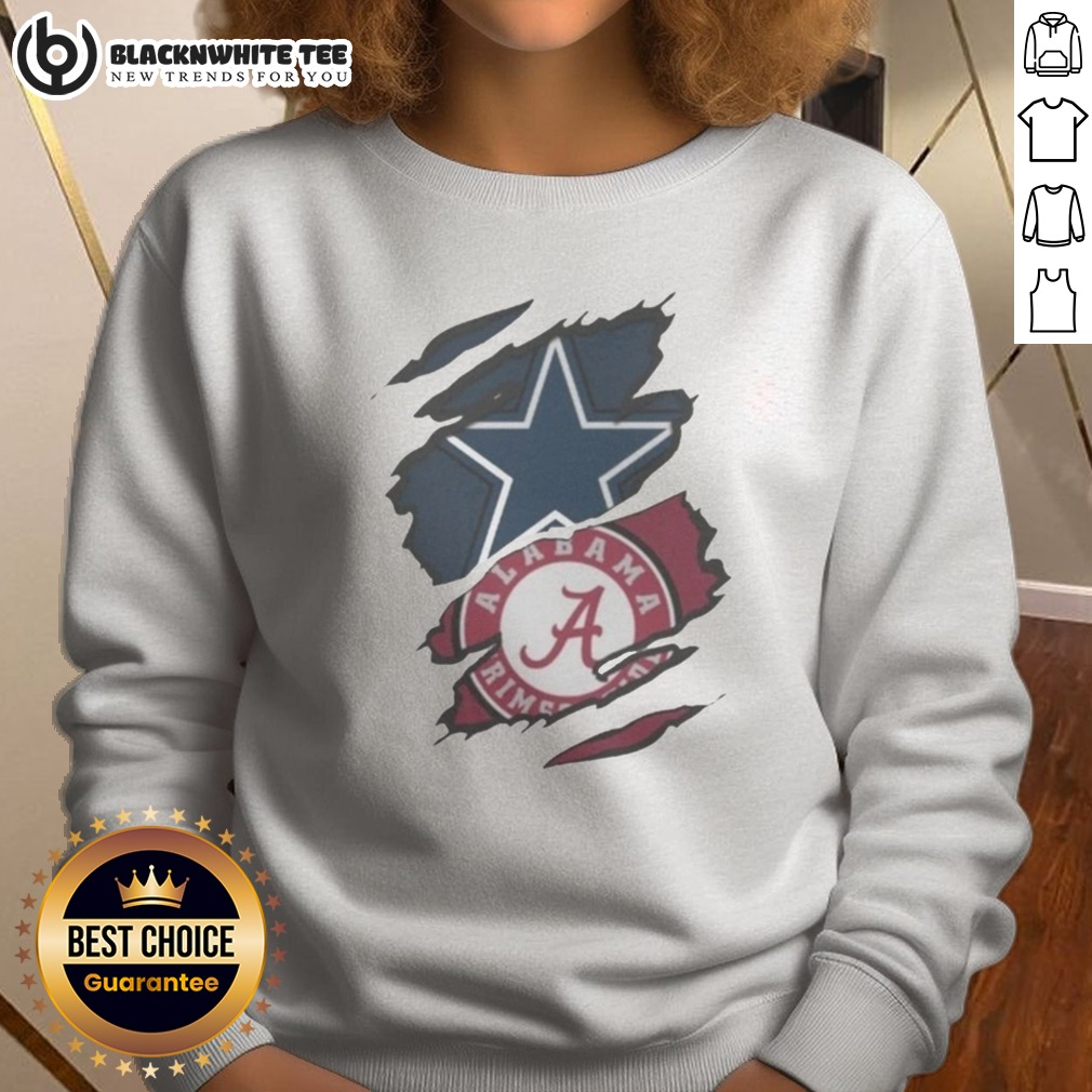 Awesome Dallas Cowboys Alabama Crimson Tide Ripped Design NFL NCAAF Sweashirt Awesome Dallas Cowboys Alabama Crimson Tide Ripped Design NFL NCAAF Sweashirt featuring a bold graphic