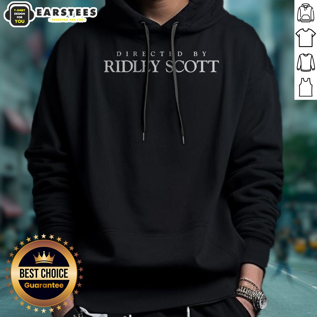 awesome-directed-by-ridley-scott-hoodie Awesome Directed By Ridley Scott Hoodie in black with front graphic print and drawstring hood