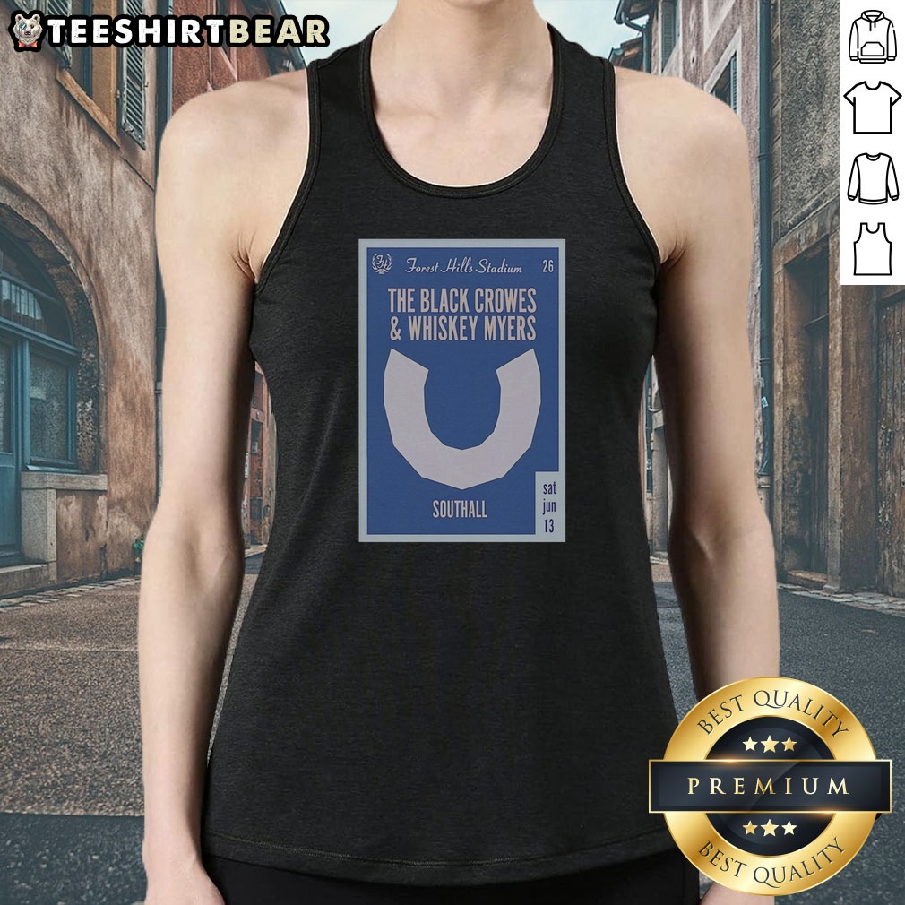 awesome-forest-hills-two-rock-acts-horseshoe-stadium-june-southall-concert-poster-art-tank-top Awesome Forest Hills Two Rock Acts Horseshoe Stadium June Southall Concert Poster Art Tank top in black with vintage concert poster design